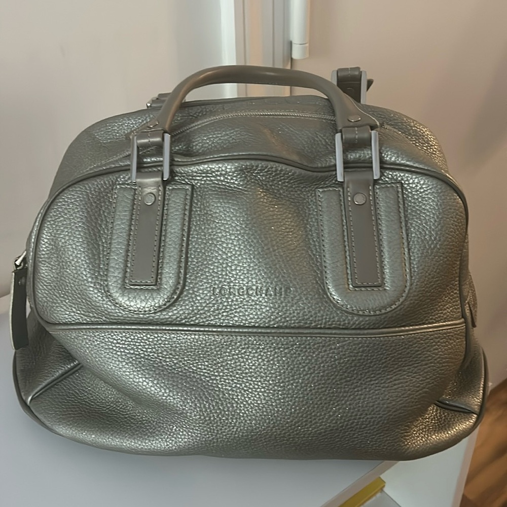 Silver/Metallic Longchamp Tote